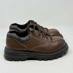 State Street Low Cut Boots Shoes Mens 10 Brown Faux Leather Chunky Y2K Vintage